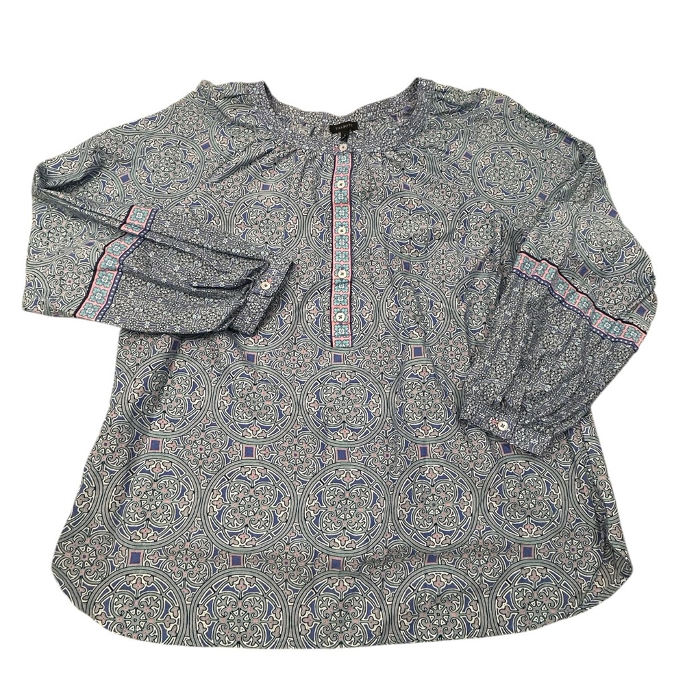 Talbots Women’s Patterned Cotton Lightweight Blouse Large Boho‎